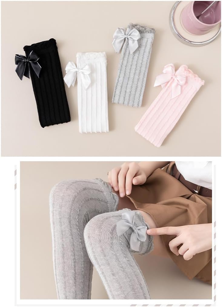 Toptim Kid Girls Knee High Stockings or Over Calf Socks Cotton Princess Tube Dress Socks - Image 5